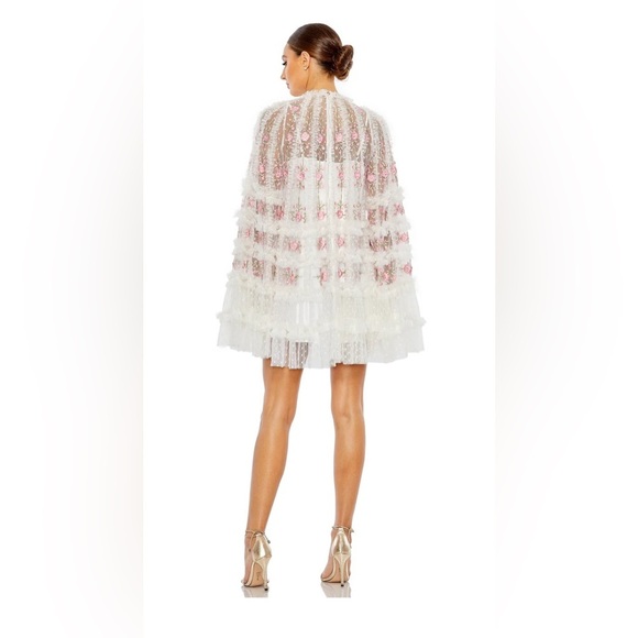 Mac Duggal Floral Lace Mini Dress - Picture 4 of 10